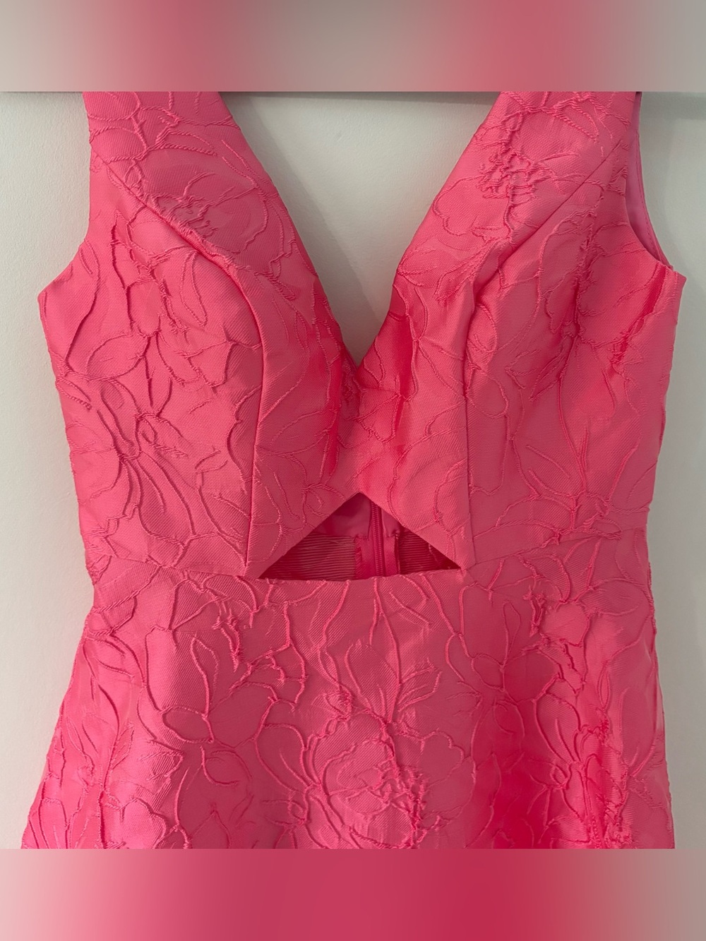 Jules & Cleo Petunia Pink Floral Jacquard Cutout Mini Dress Size 0